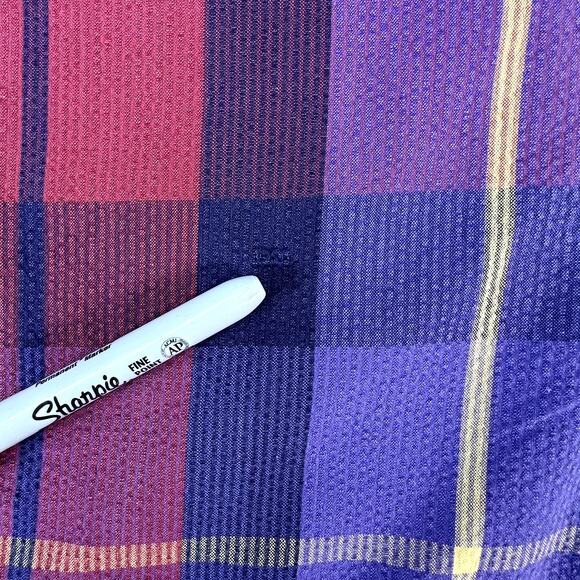 Vintage The North Face Seersucker Checked Short Sleeve Button Down Shirt Size M - Picture 6 of 7